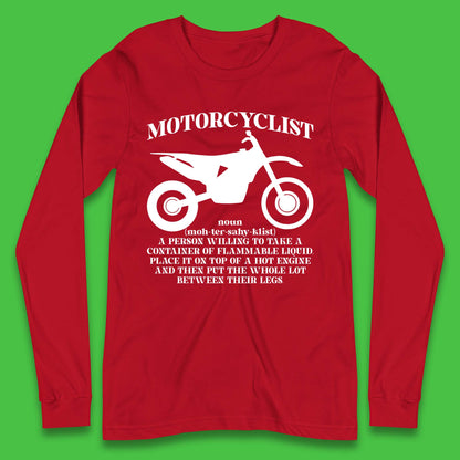 Motorcyclist Definition Long Sleeve T-Shirt
