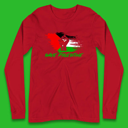 Save Palestine Freedom Protest Fist Palestine Flag Stand With Palestine Support Palestine Long Sleeve T Shirt