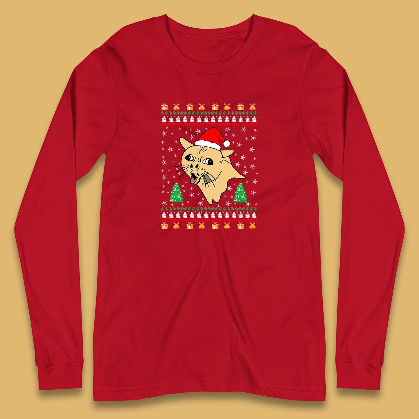 coughing cat christmas long sleeve t shirt