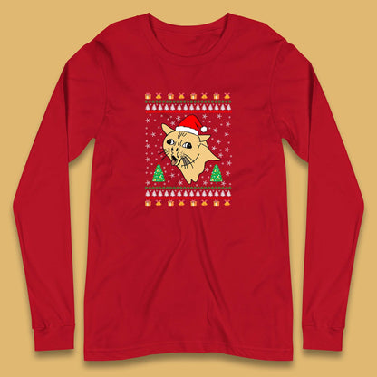 coughing cat christmas long sleeve t shirt