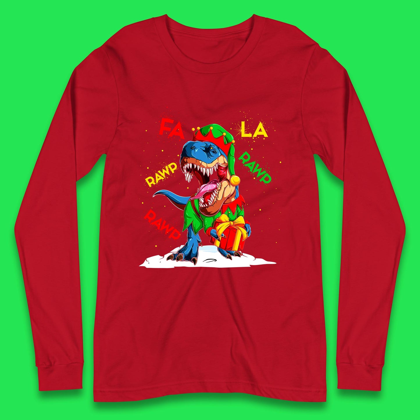 christmas dinosaur long sleeve t shirt