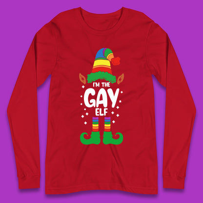 gay elf christmas long sleeve t shirt