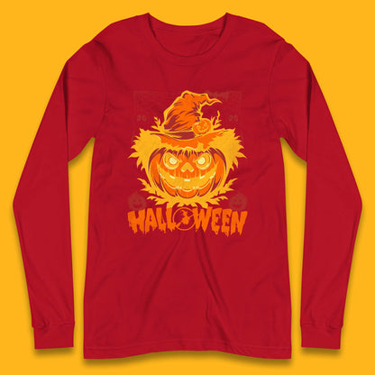 Halloween Scary Pumpkin Face Jack O Lantern Horror Halloween Night Long Sleeve T Shirt