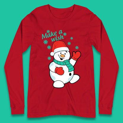 Make A Wish Snowman Christmas Long Sleeve T-Shirt
