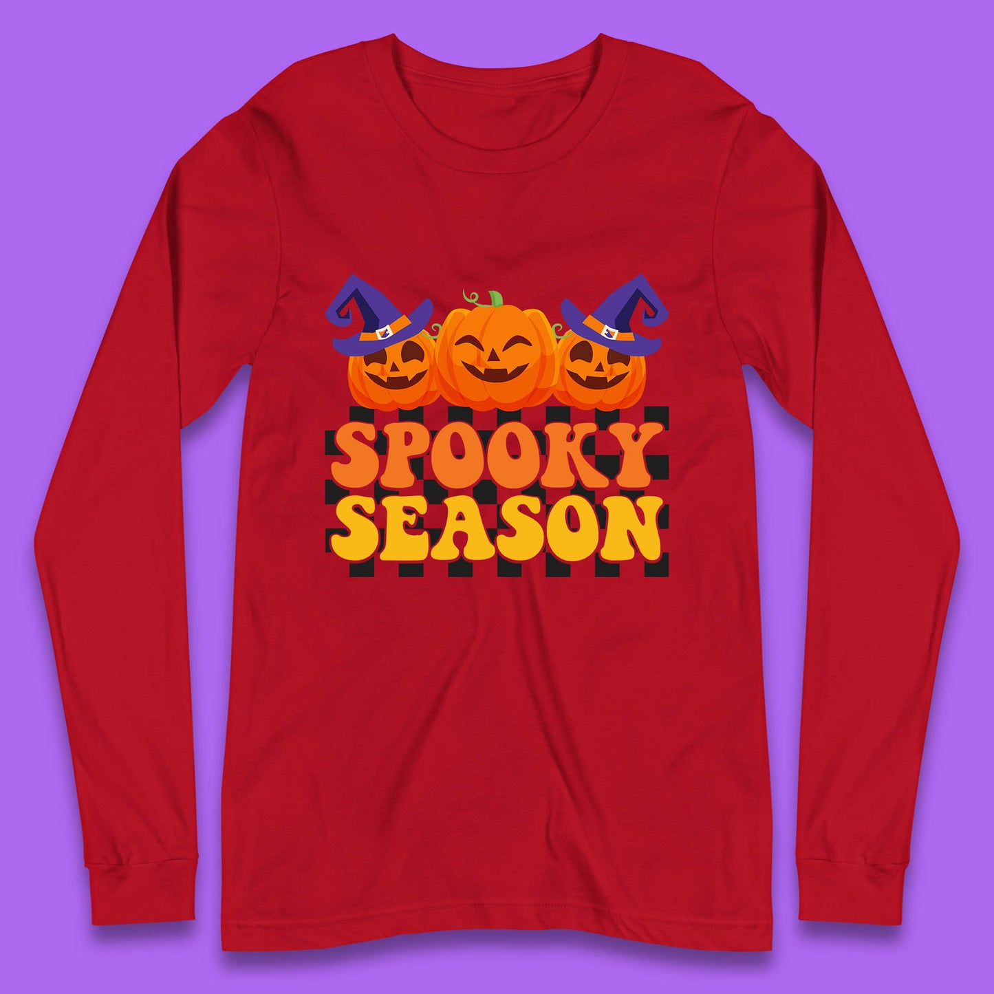 Spooky Season Halloween Jack-O-Lantern Pumpkins Spooky Vibes Long Sleeve T Shirt