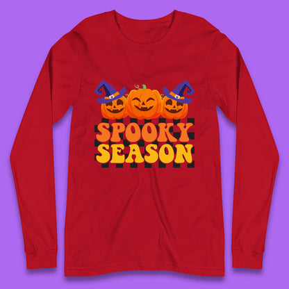 Spooky Season Halloween Jack-O-Lantern Pumpkins Spooky Vibes Long Sleeve T Shirt