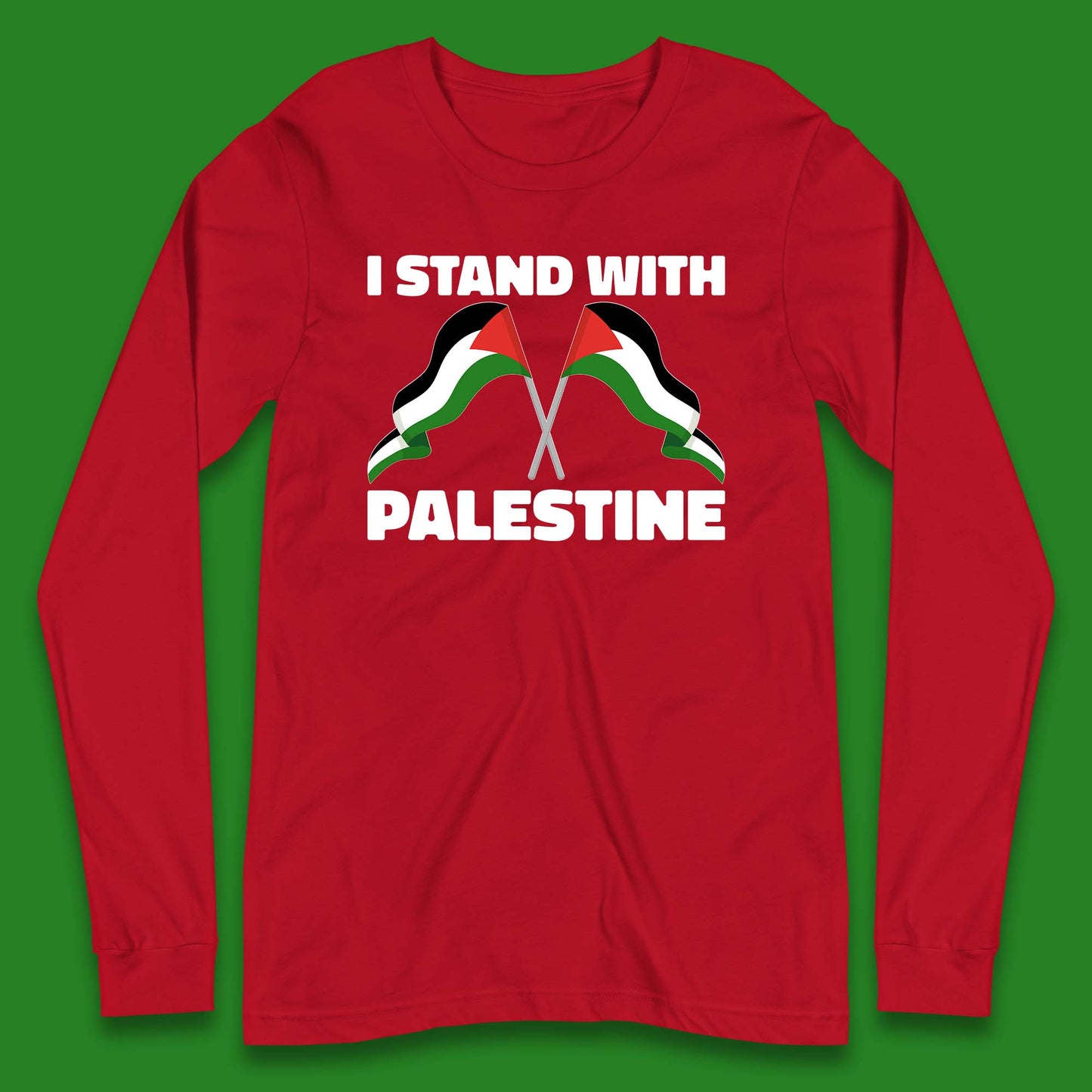 I Stand with Palestine Long Sleeve T Shirt for Men