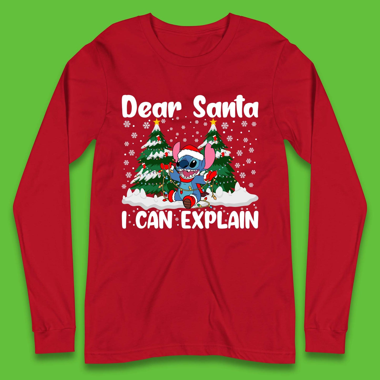 Santa Stitch Christmas Long Sleeve T-Shirt