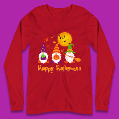 Happy Halloween Gnomies Spooky Witch Gnomes Scary Gnome Lover Long Sleeve T Shirt