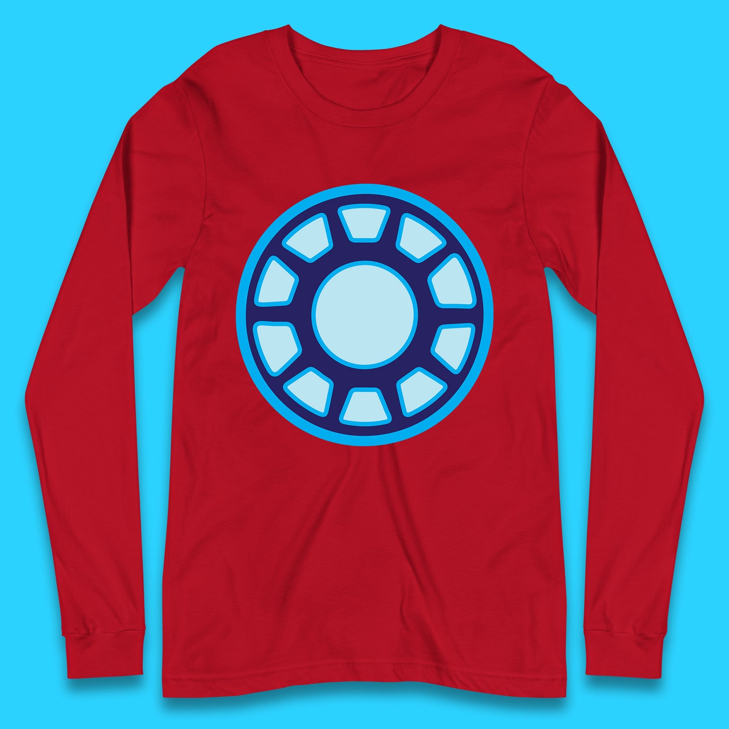 Iron Man Logo Superhero Iron Man ARC Reactor Hook Loop Tactics Morale Tony Stark Avengers Movie Long Sleeve T Shirt