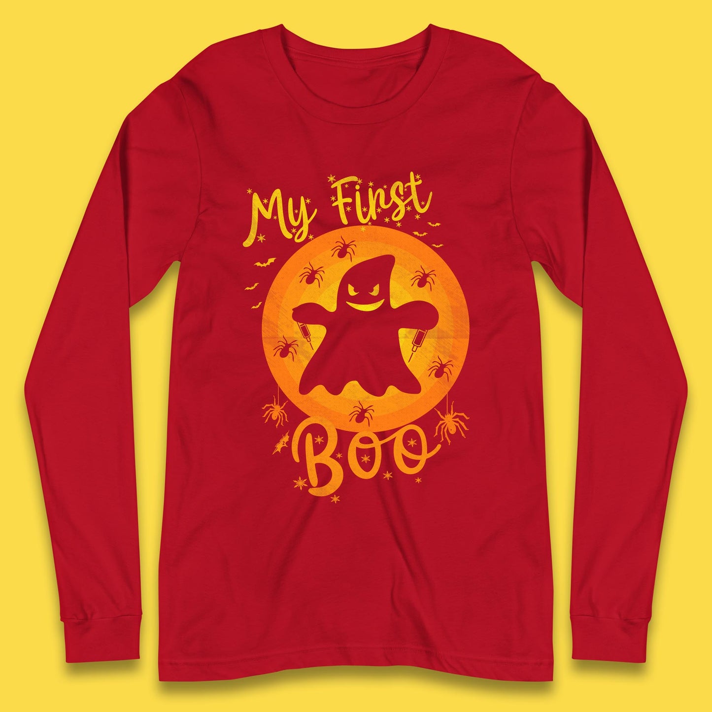 My First Boo Halloween Funny Boo Ghost Horror Scary Creepy Season Long Sleeve T Shirt