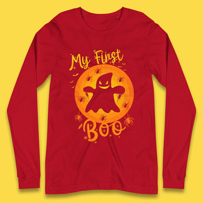 My First Boo Halloween Funny Boo Ghost Horror Scary Creepy Season Long Sleeve T Shirt