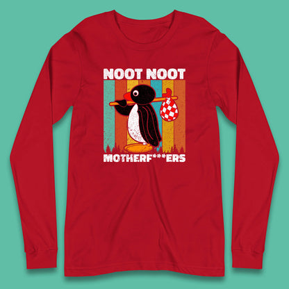 Noot Noot Pingu Madafakas Motherfcukers Funny Meme Vintage Retro Cartoon Anime Manga Long Sleeve T Shirt