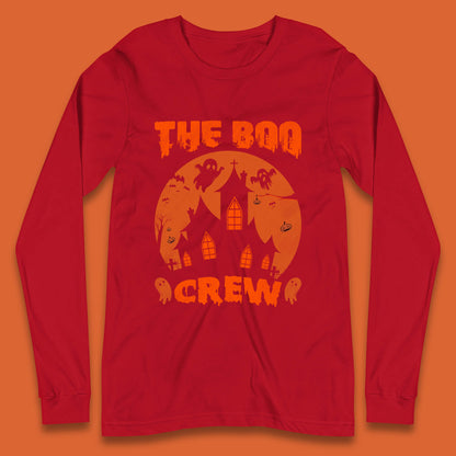 The Boo Crew Halloween Boo Squad Matching Costume Haunted House Horror Boo Ghost Long Sleeve T Shirt