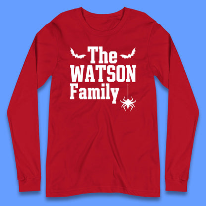 Personalised Halloween Family Your Name Horror Scary Spooky Matching Costume Long Sleeve T Shirt