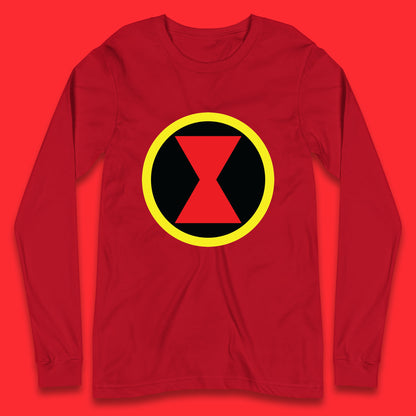 Black Widow Diy Black Symbol Logo Marvel Avengers Superhero Marvel Comics Gift for Marvel Fan Long Sleeve T Shirt