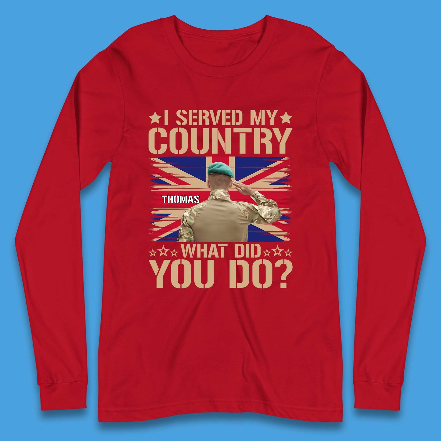 Personalised I Served My Country Long Sleeve T-Shirt