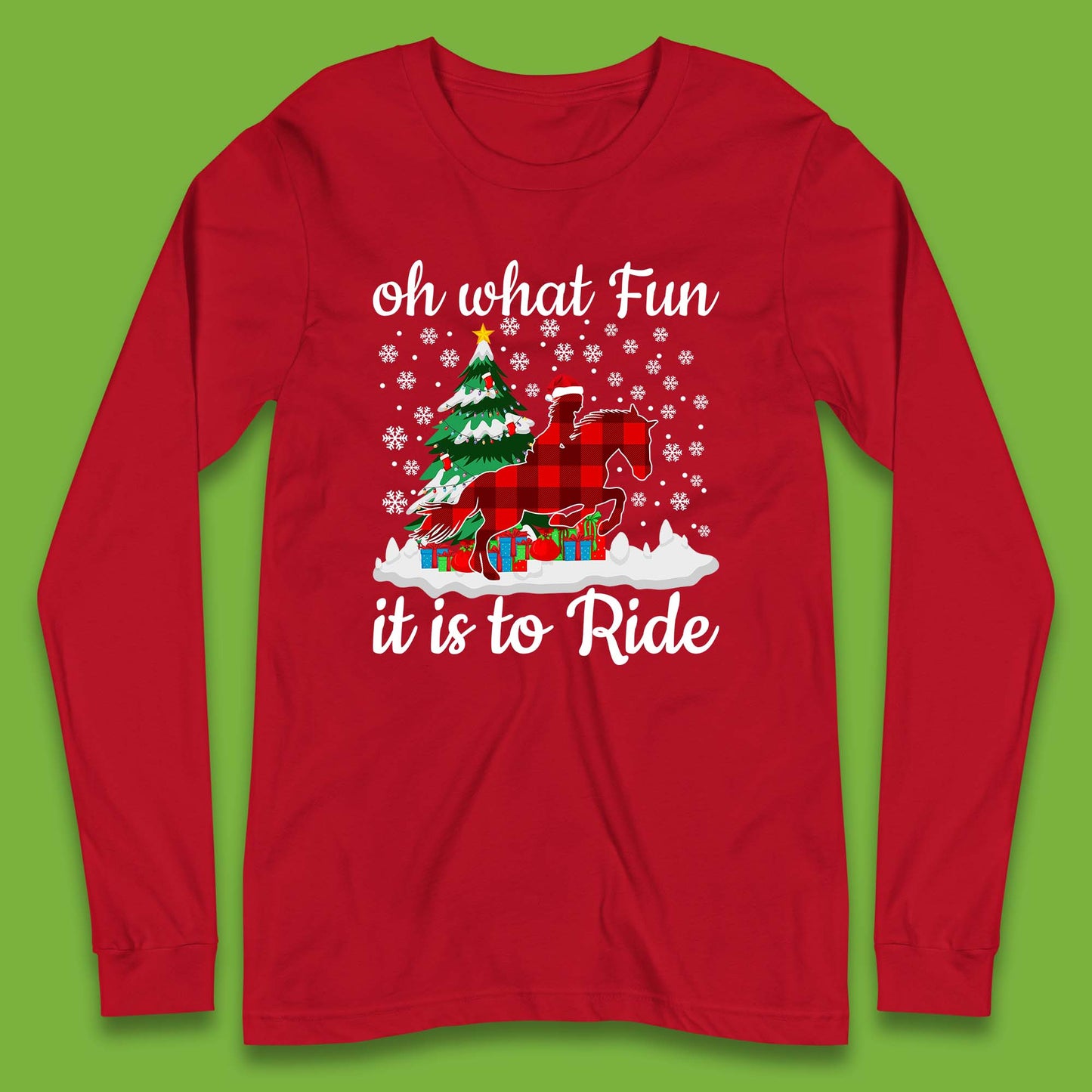 horse riding christmas long sleeve t shirt