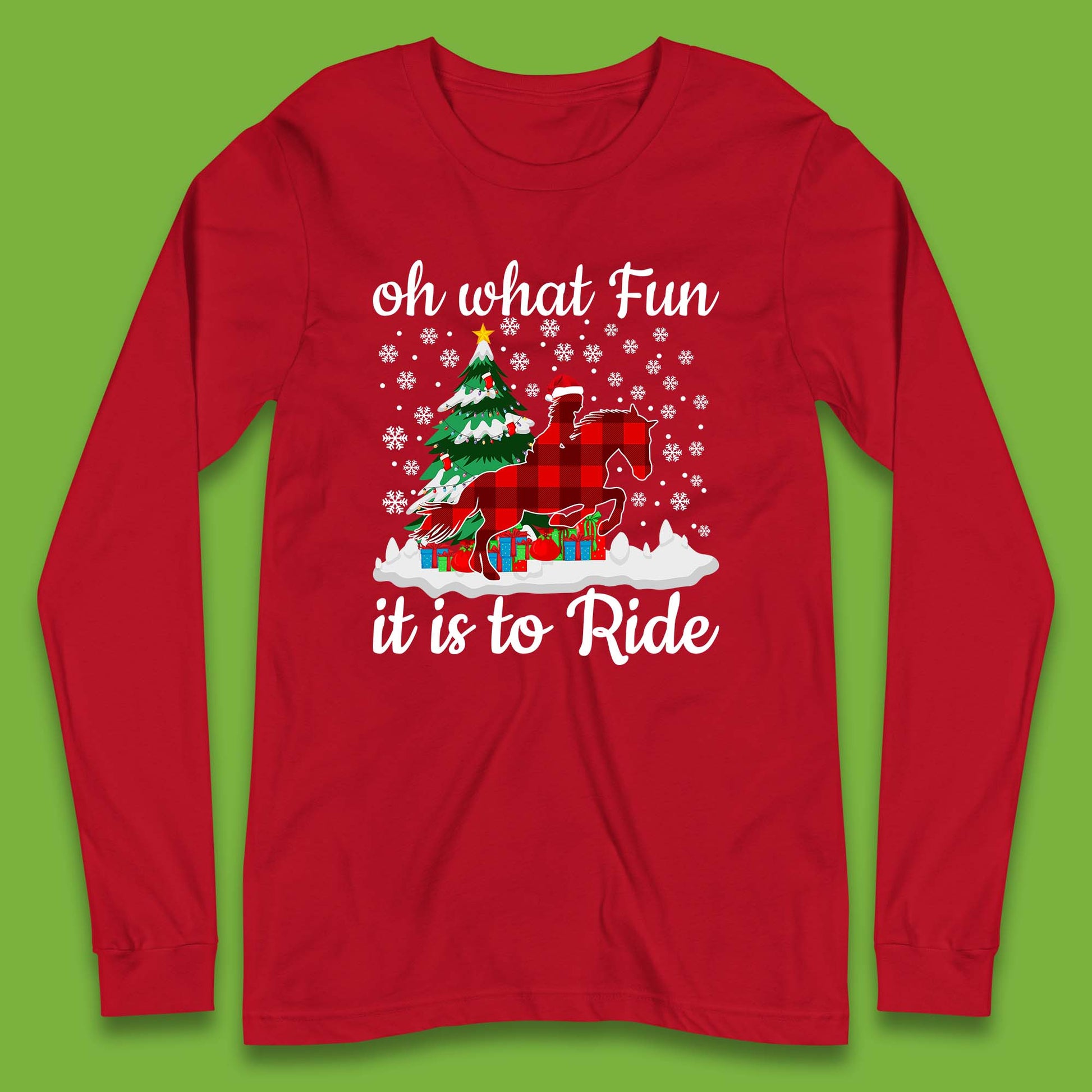 horse riding christmas long sleeve t shirt