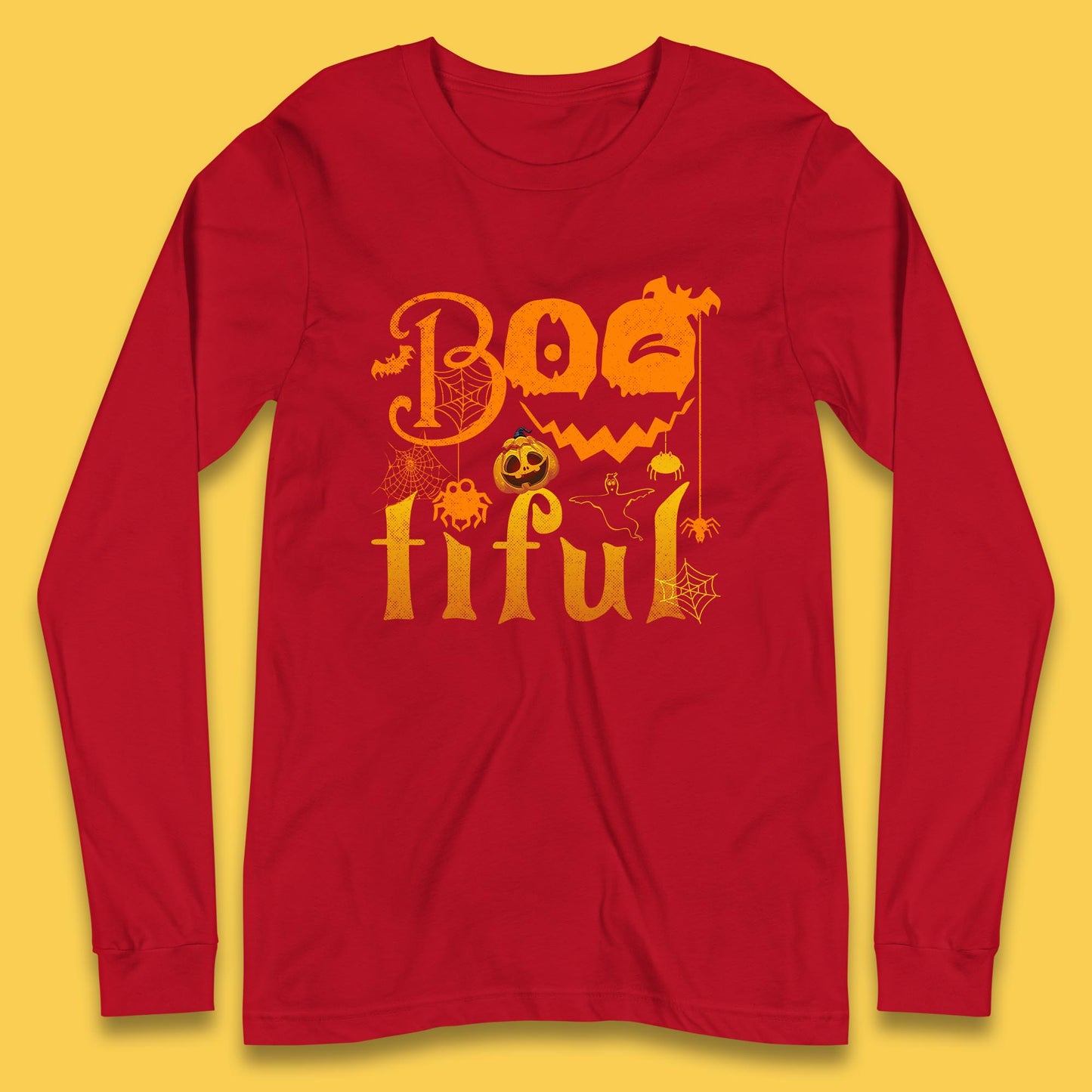 Bootiful Halloween Ghost Funny Boo Ghost Scary Spooky Season Long Sleeve T Shirt