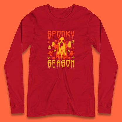 Spooky Season Halloween Ugly Scary Boo Ghost Halloween Vibes Long Sleeve T Shirt