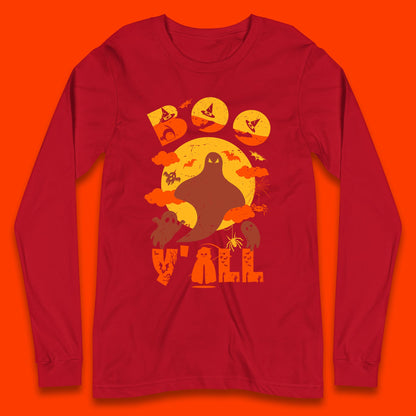 Halloween Boo Y'all Hey Boo Funny Spooky Halloween Party Long Sleeve T Shirt