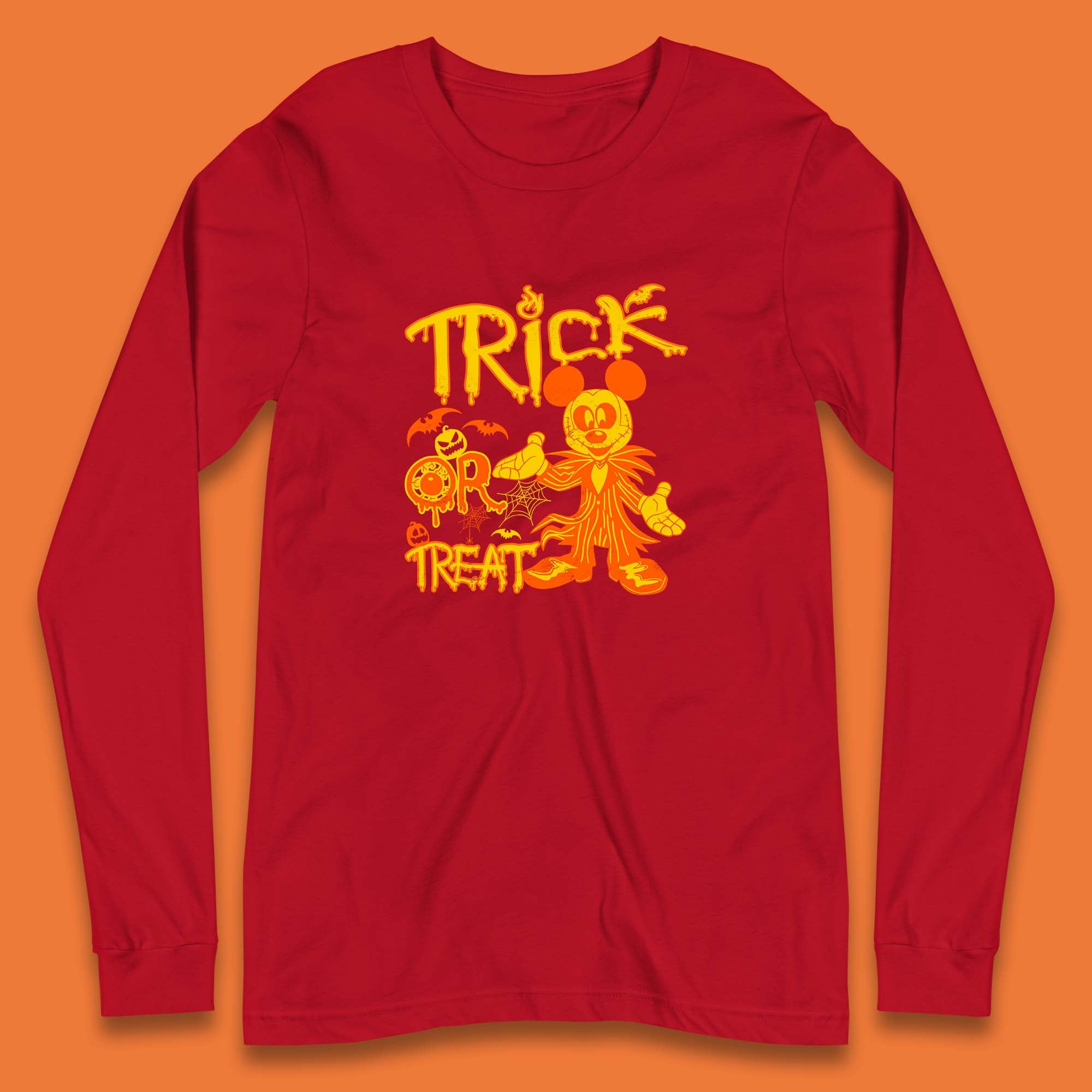 Trick Or Treat Disney Halloween Mickey Jack Skellington The Nightmare Before Christmas Disneyland Long Sleeve T Shirt