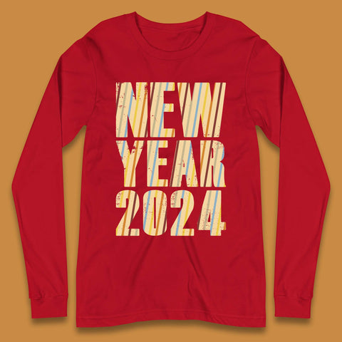 Retro Style New Year 2024 Long Sleeve T-Shirt