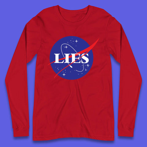 NASA Lies Logo Parody Long Sleeve T-Shirt