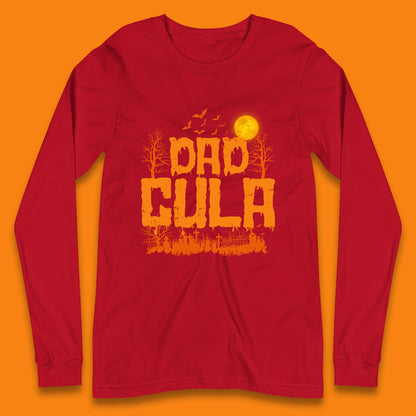Dadcula Halloween Funny Monster Ghost Spooky Dad Gift Long Sleeve T Shirt