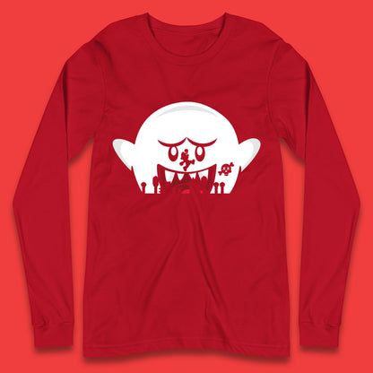 Super Mario Boo Trick Or Treat Halloween Nintendo Mario Iconic Ghost Boo Long Sleeve T Shirt