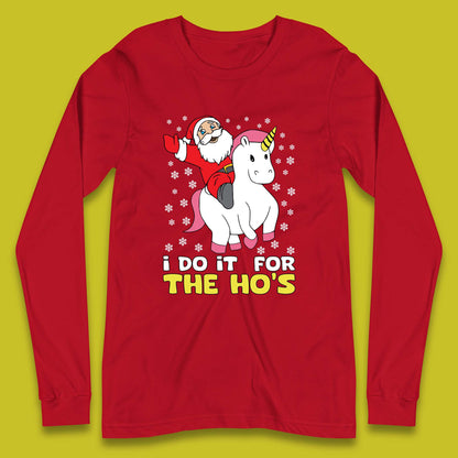 santa riding unicorn long sleeve t shirt