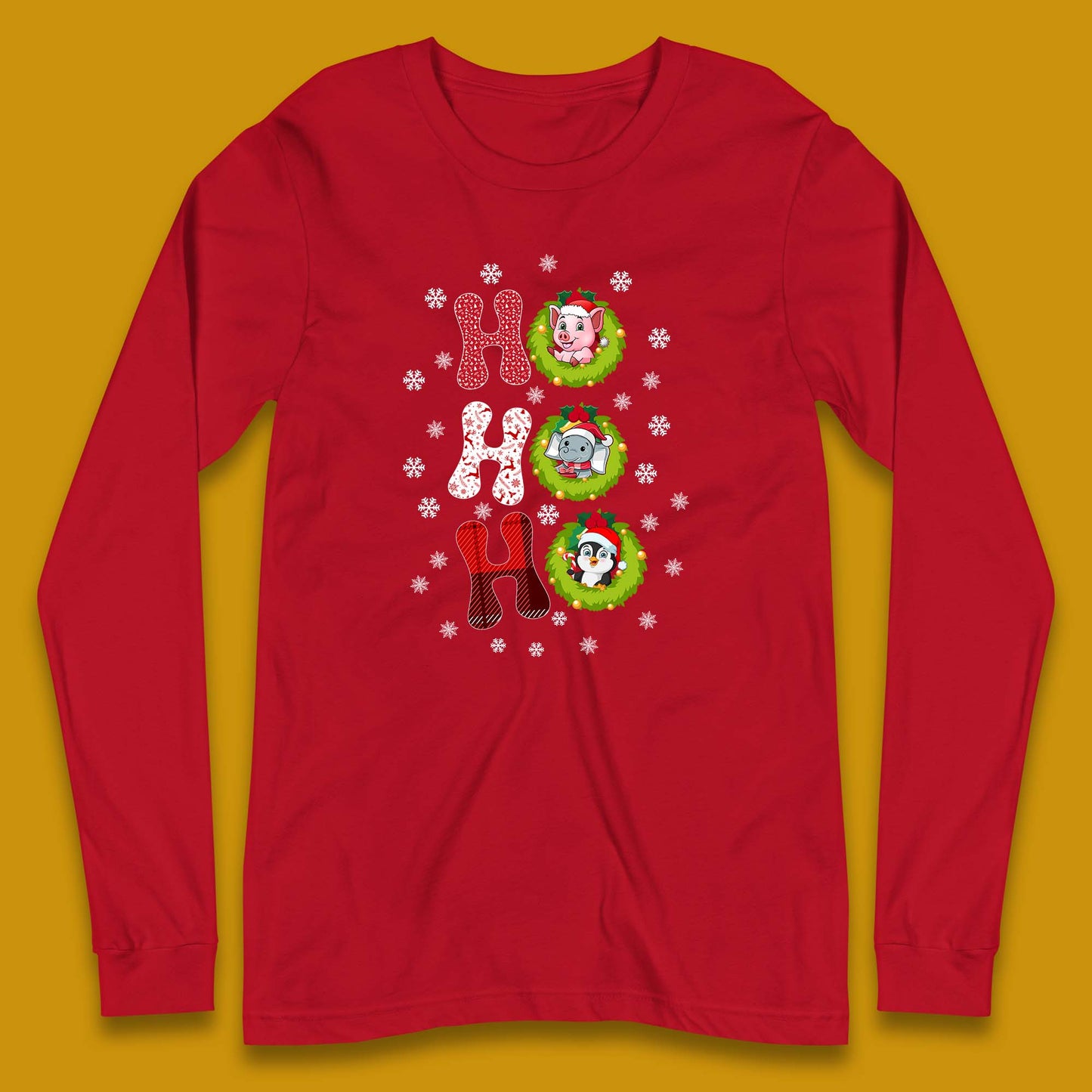 ho ho ho christmas animals long sleeve t shirt