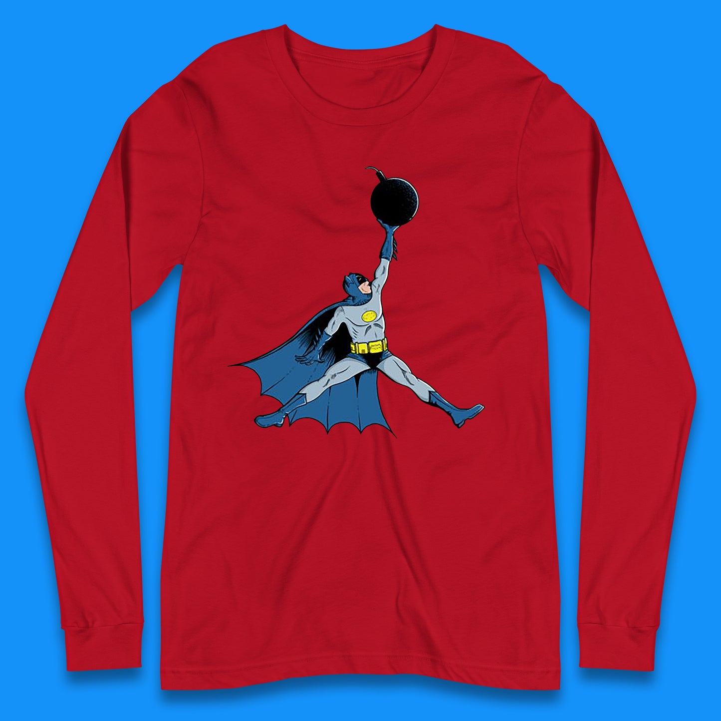 Superhero Batman Jordan Spoof DC Comics Action Adventure Movie Character Long Sleeve T Shirt