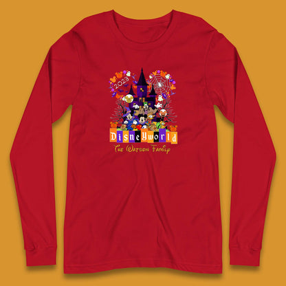Personalised Disneyworld Halloween Family Disneyland Castle Mickey And Friends Disney Trip Long Sleeve T Shirt