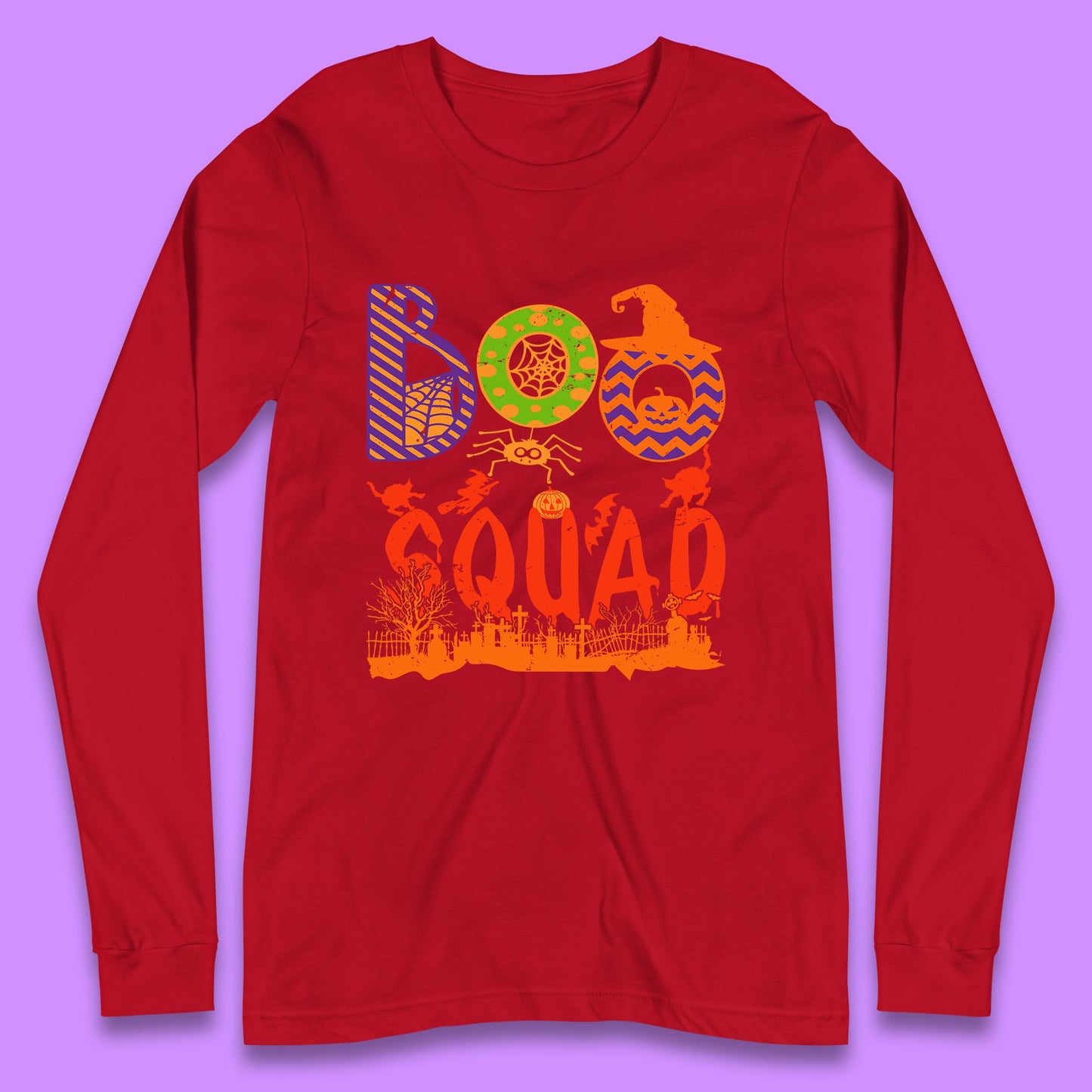 Boo Squad Halloween Matching Costume Horror Boo Crew Long Sleeve T Shirt