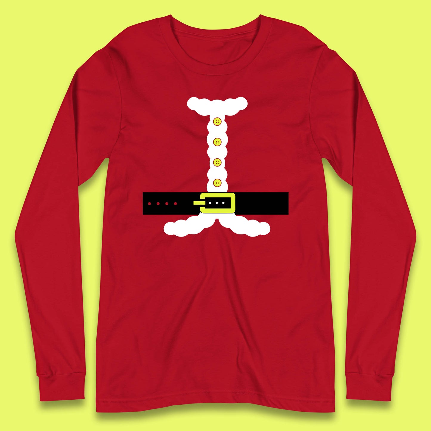 christmas santa claus costume long sleeves t shirt