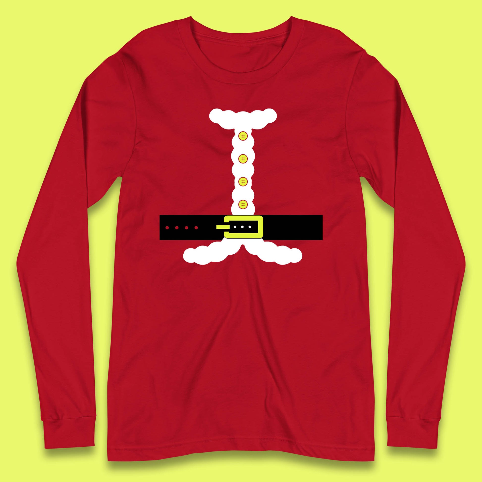 christmas santa claus costume long sleeves t shirt