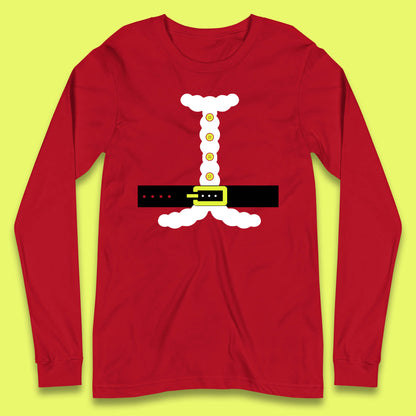 christmas santa claus costume long sleeves t shirt