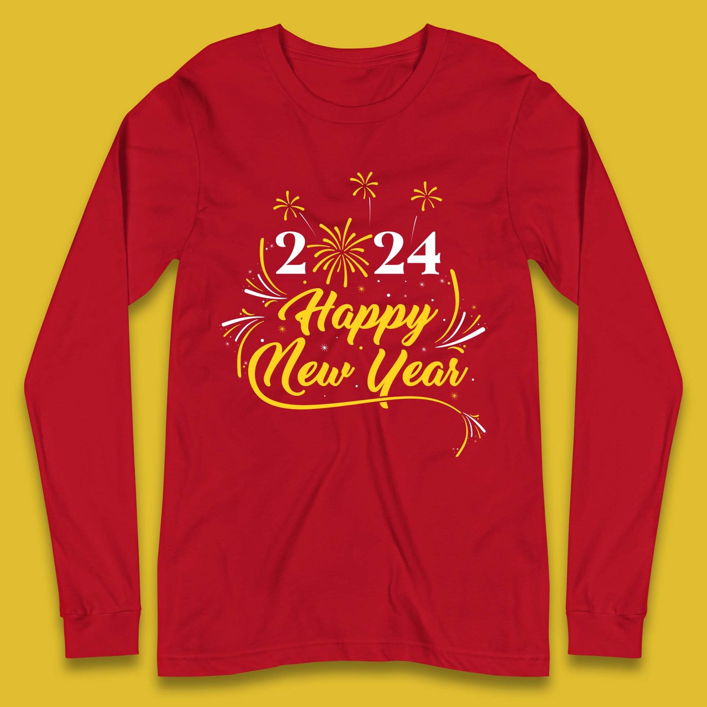 2024 Happy New Year Fireworks Long Sleeve T-Shirt