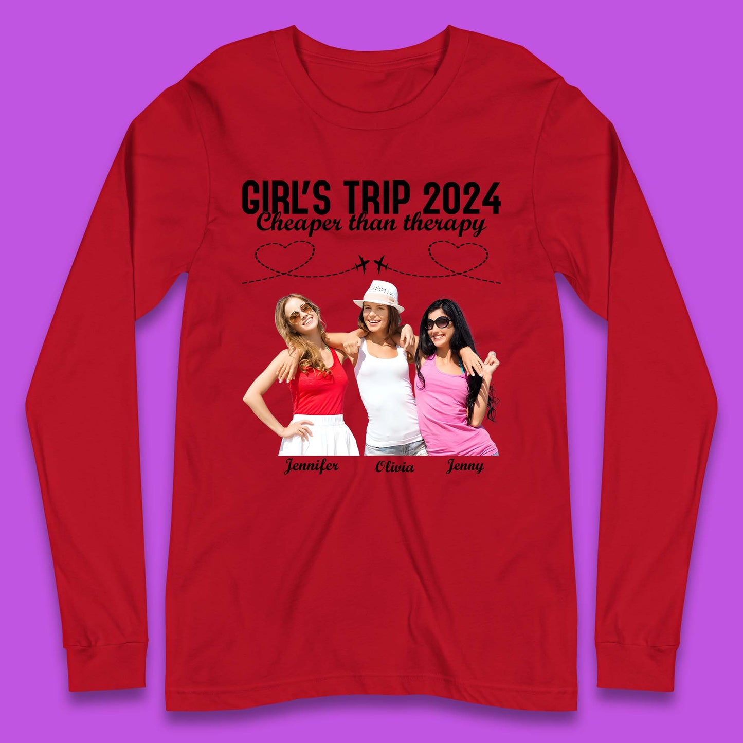 Personalised Girl's Trip Long Sleeve T-Shirt