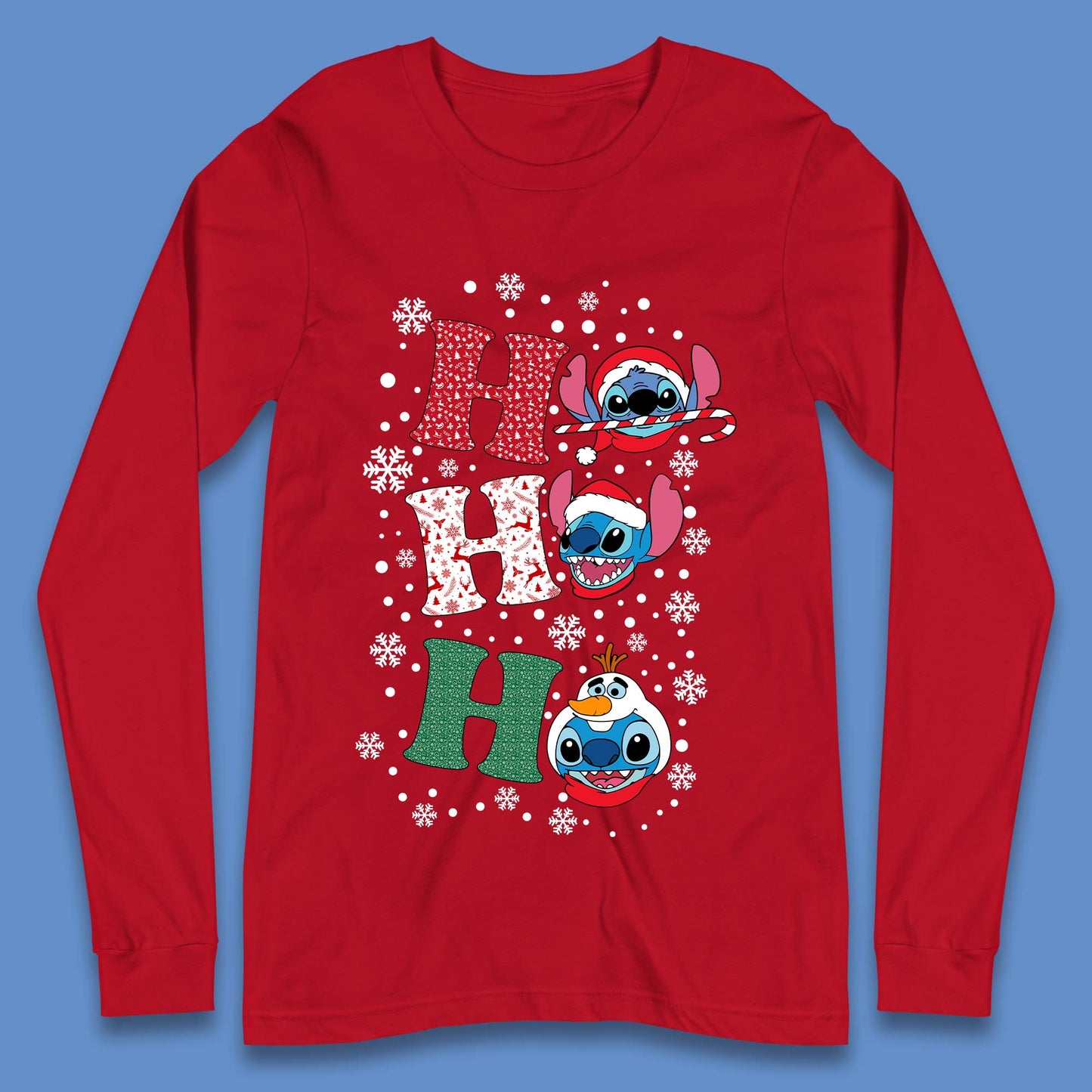 Ho Ho Ho Stitch Christmas Long Sleeve T-Shirt