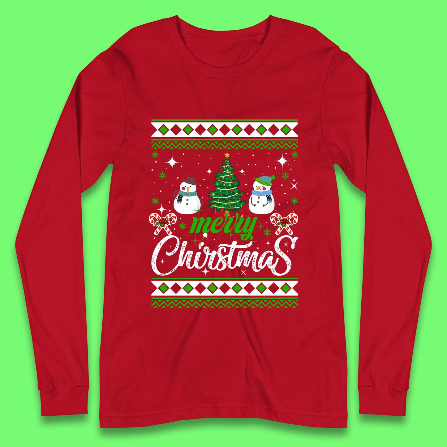 merry christmas snowman long sleeves t shirt