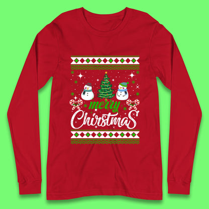 merry christmas snowman long sleeves t shirt