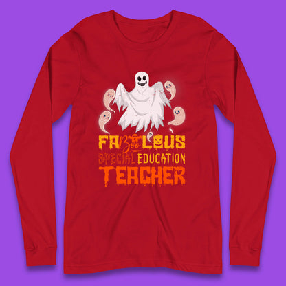 Fabolous Special Education Teacher Halloween Fabulous Spooky Ghost Teacher Long Sleeve T Shirt