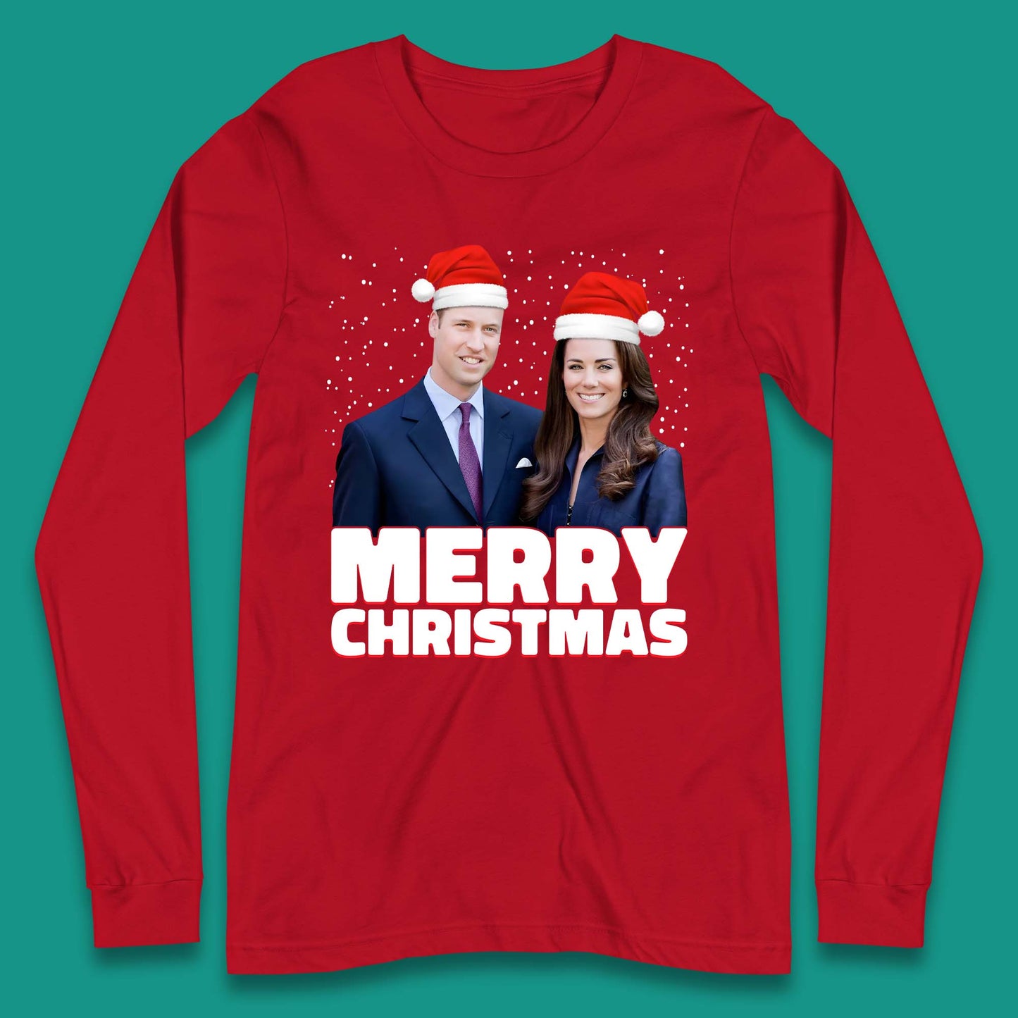 Prince William & Kate Merry Christmas Long Sleeve T-Shirt