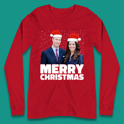 Prince William & Kate Merry Christmas Long Sleeve T-Shirt