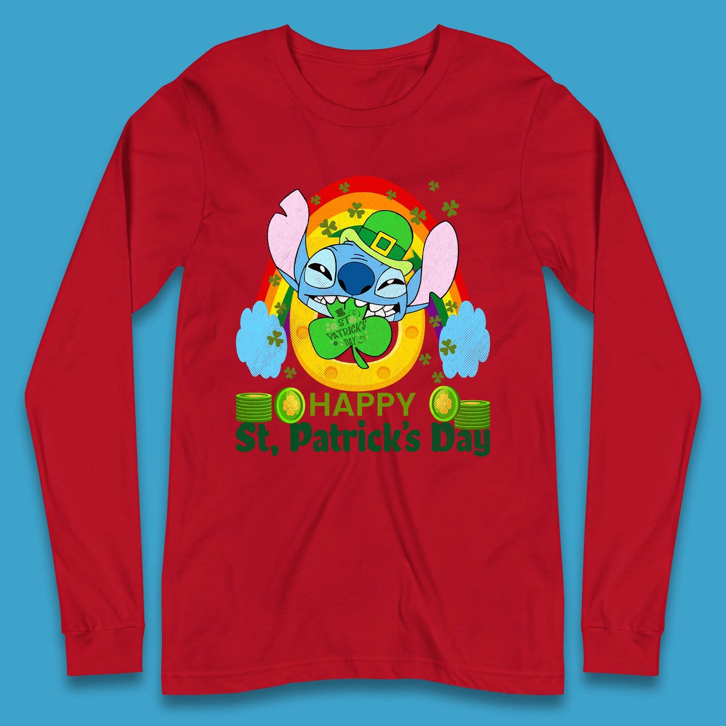St. Patrick's Day Stitch Long Sleeve T-Shirt