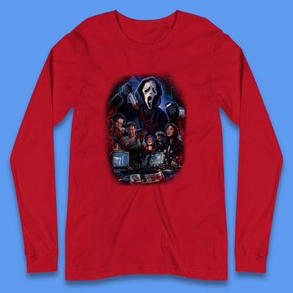The Scream Movie Poster Ghostface Halloween Ghost Face Scream Horror Movie Character Long Sleeve T Shirt
