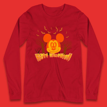 Happy Halloween Mickey Mouse Horror Scary Spooky Jack Face Halloween Disney Trip Long Sleeve T Shirt
